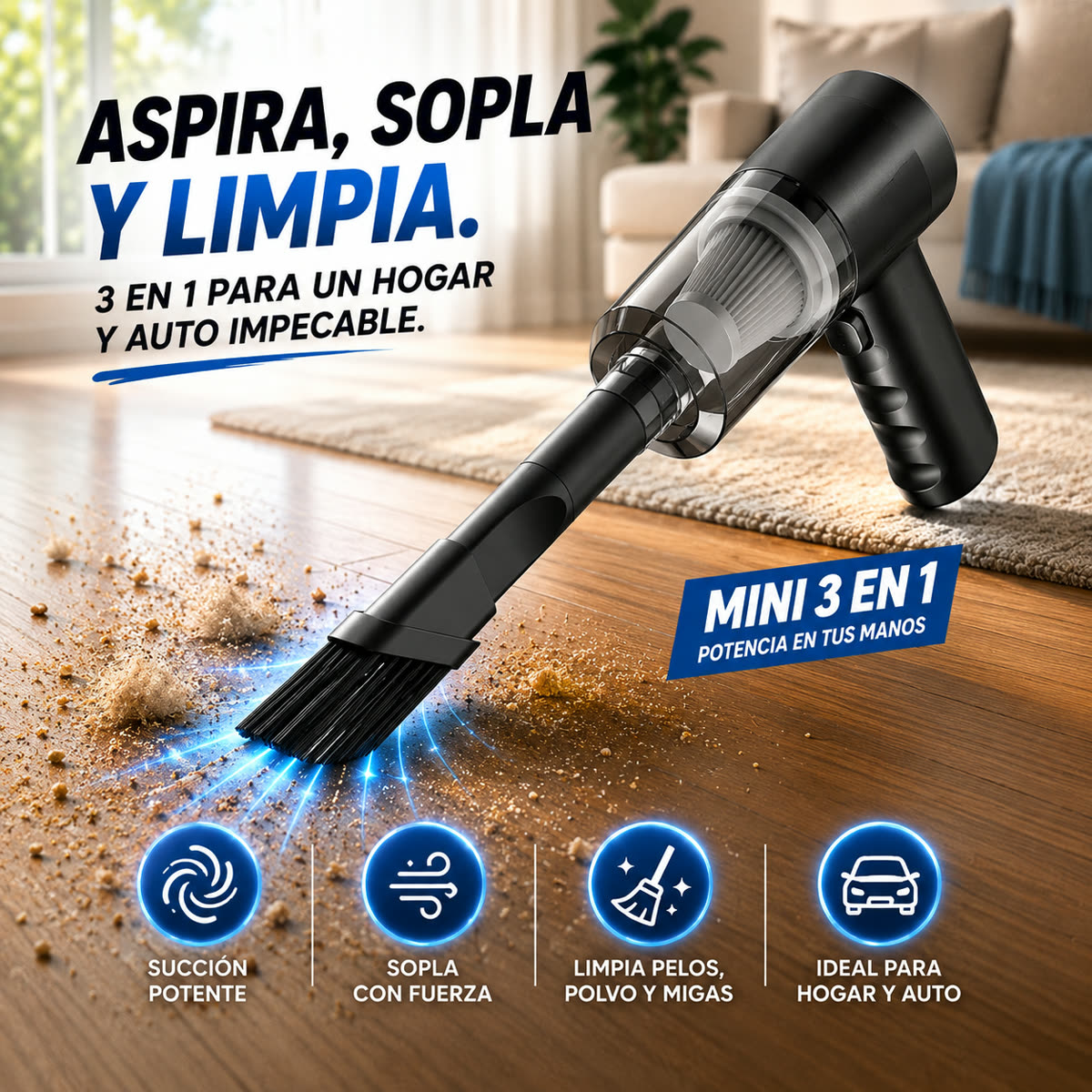 Aspiradora de mano TurboClean 3 en 1