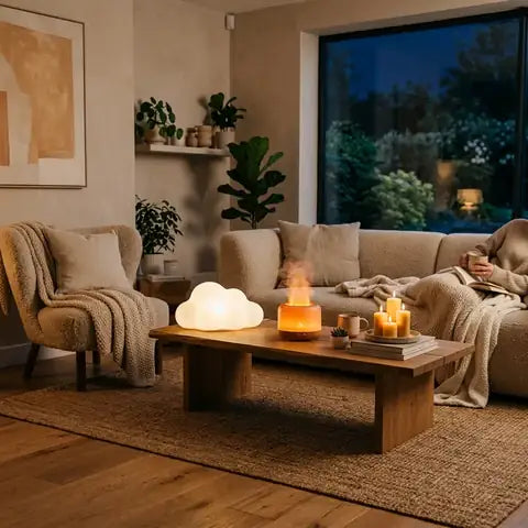 Ambiente nocturno cálido para wellness